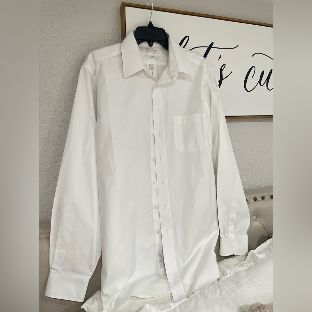 Elegant White Men's Dress Shirt